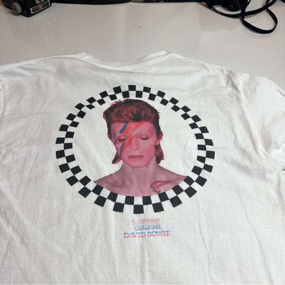Vans x David Bowie Graphic Tee White Cotton Skate Streetwear Medium